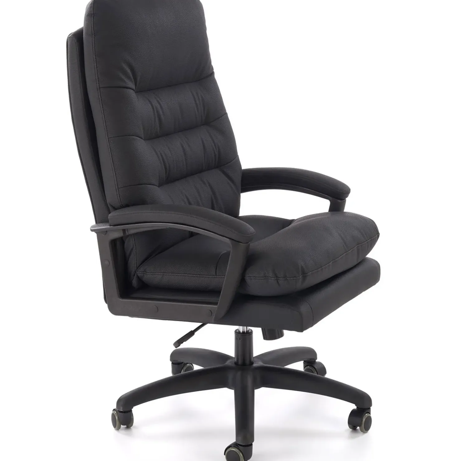 Garnero Arredamenti Sedia da ufficio con braccioli e ruote regolabile imbottita in Marilu Ecopelle Nero Discount