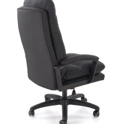 Garnero Arredamenti Sedia da ufficio con braccioli e ruote regolabile imbottita in Marilu Ecopelle Nero Discount