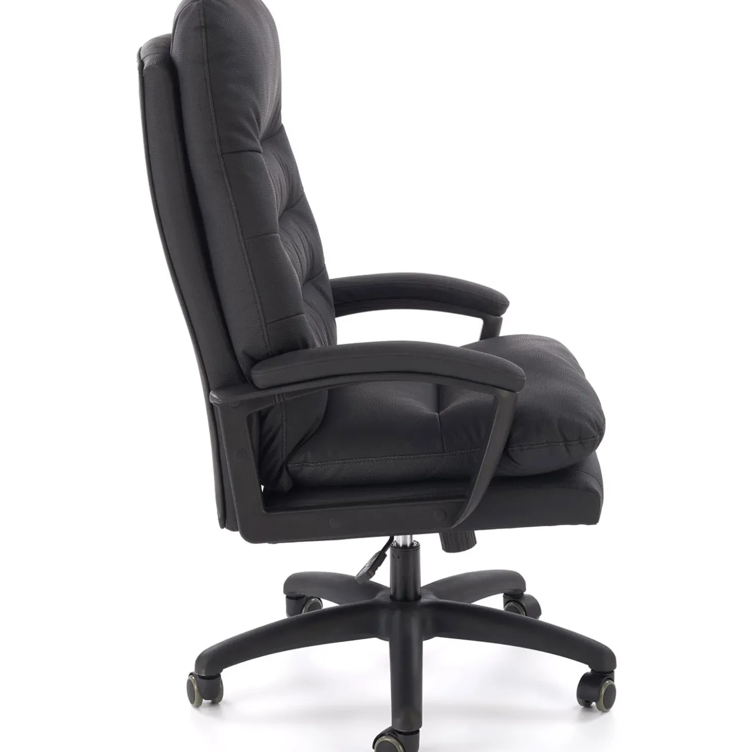 Garnero Arredamenti Sedia da ufficio con braccioli e ruote regolabile imbottita in Marilu Ecopelle Nero Discount