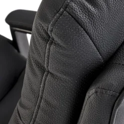 Garnero Arredamenti Sedia da ufficio con braccioli e ruote regolabile imbottita in Marilu Ecopelle Nero Discount