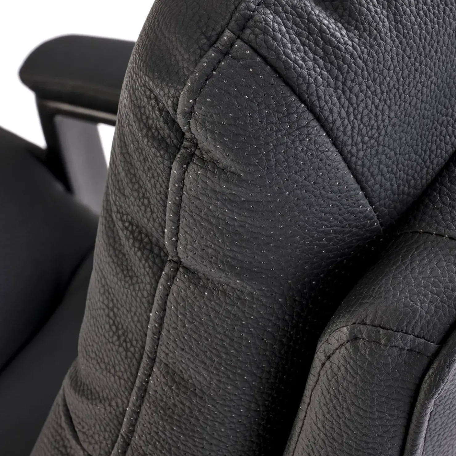 Garnero Arredamenti Sedia da ufficio con braccioli e ruote regolabile imbottita in Marilu Ecopelle Nero Discount