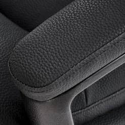 Garnero Arredamenti Sedia da ufficio con braccioli e ruote regolabile imbottita in Marilu Ecopelle Nero Discount