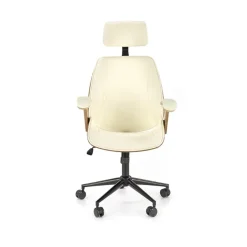 Garnero Arredamenti Sedia da ufficio con braccioli in ecopelle noce panna Ilda Noce - Bianco Best