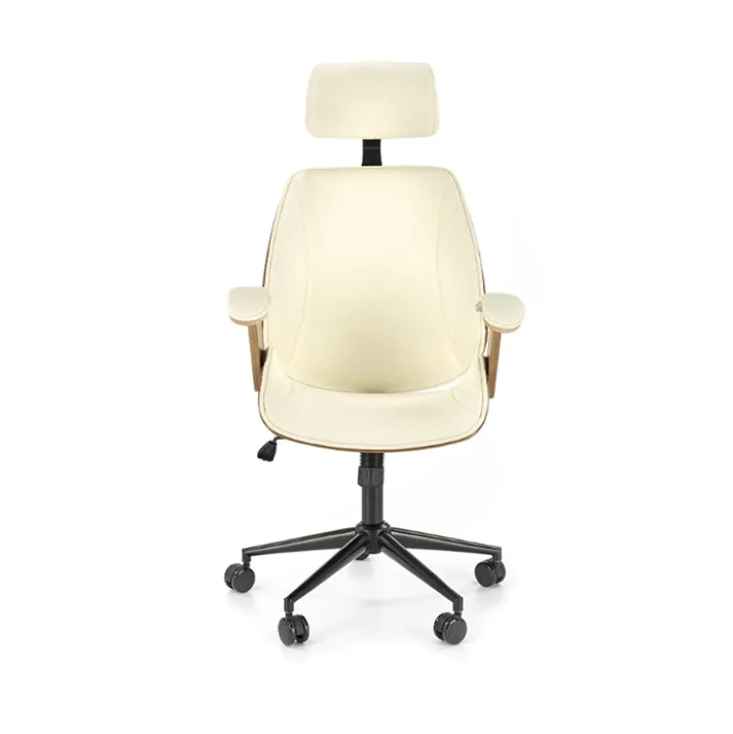 Garnero Arredamenti Sedia da ufficio con braccioli in ecopelle noce panna Ilda Noce - Bianco Best