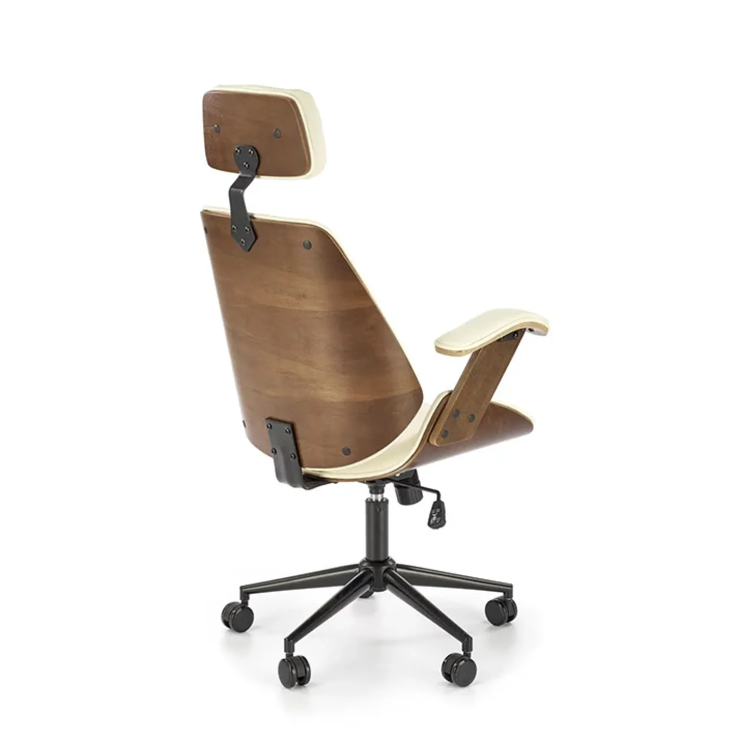 Garnero Arredamenti Sedia da ufficio con braccioli in ecopelle noce panna Ilda Noce - Bianco Best