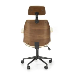 Garnero Arredamenti Sedia da ufficio con braccioli in ecopelle noce panna Ilda Noce - Bianco Best