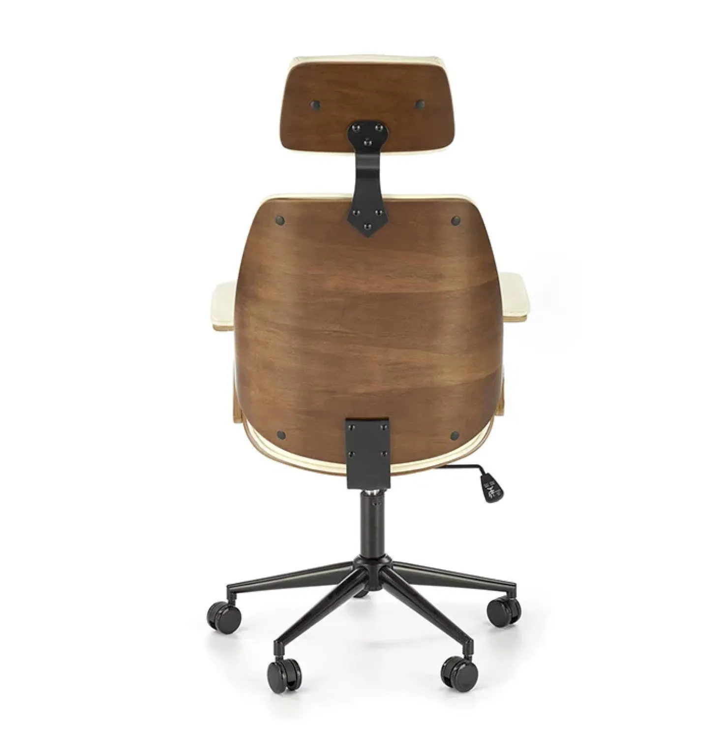 Garnero Arredamenti Sedia da ufficio con braccioli in ecopelle noce panna Ilda Noce - Bianco Best