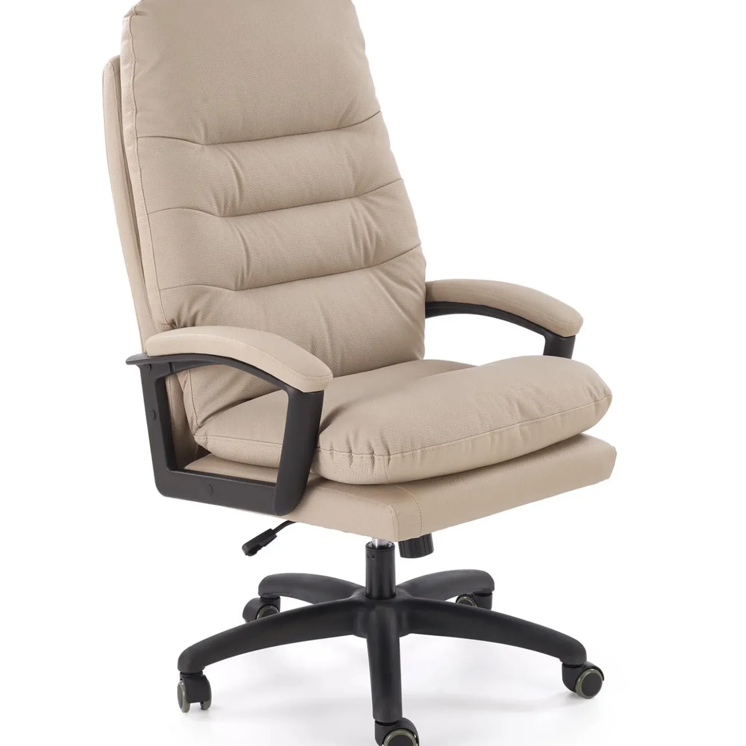 Garnero Arredamenti Sedia da ufficio con braccioli e ruote regolabile imbottita in Marilu Ecopelle Beige Online