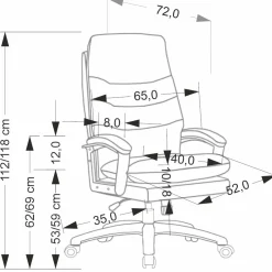 Garnero Arredamenti Sedia da ufficio con braccioli e ruote regolabile imbottita in Marilu Ecopelle Beige Online