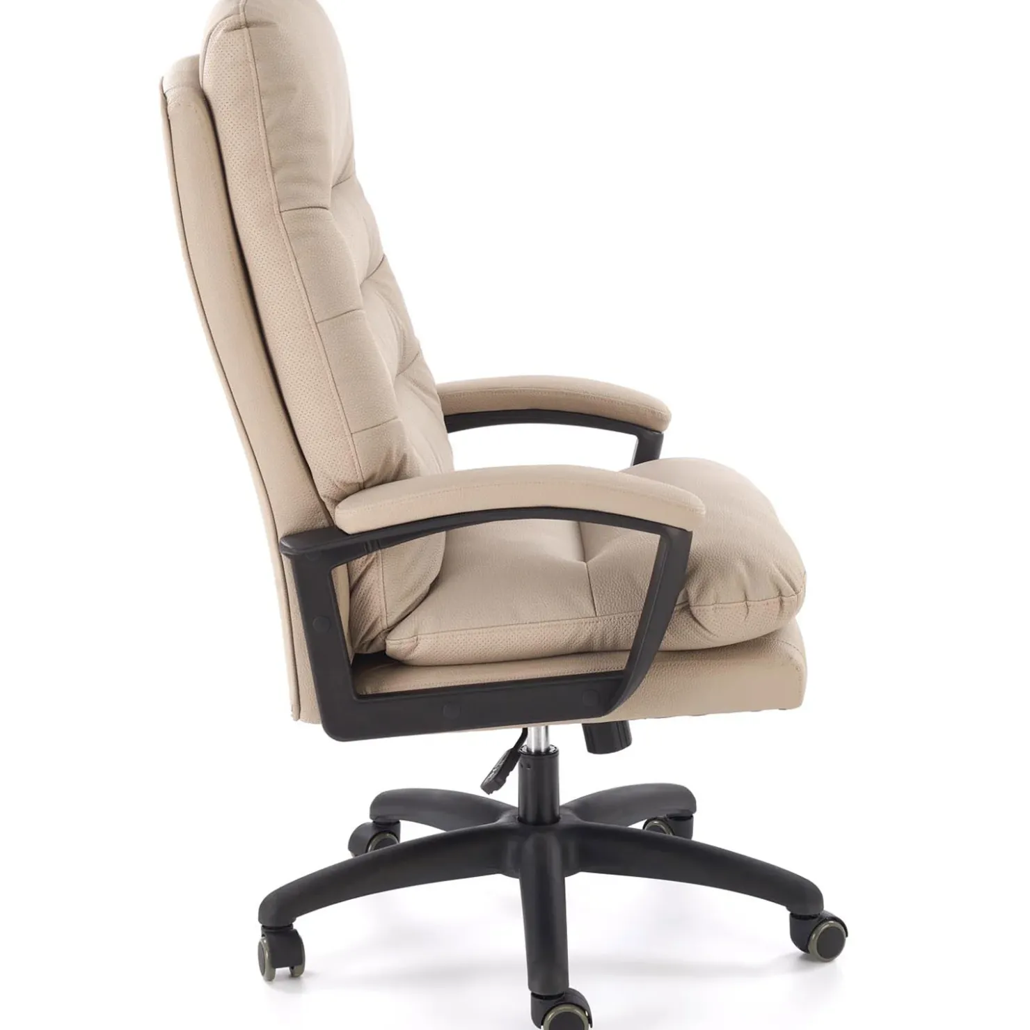 Garnero Arredamenti Sedia da ufficio con braccioli e ruote regolabile imbottita in Marilu Ecopelle Beige Online