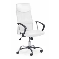 Garnero Arredamenti Sedia da ufficio con braccioli girevole in tessuto Mack Bianco New
