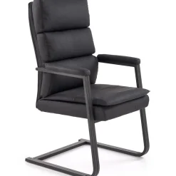 Garnero Arredamenti Sedia da ufficio con braccioli moderna in ecopelle nero Andrada Discount