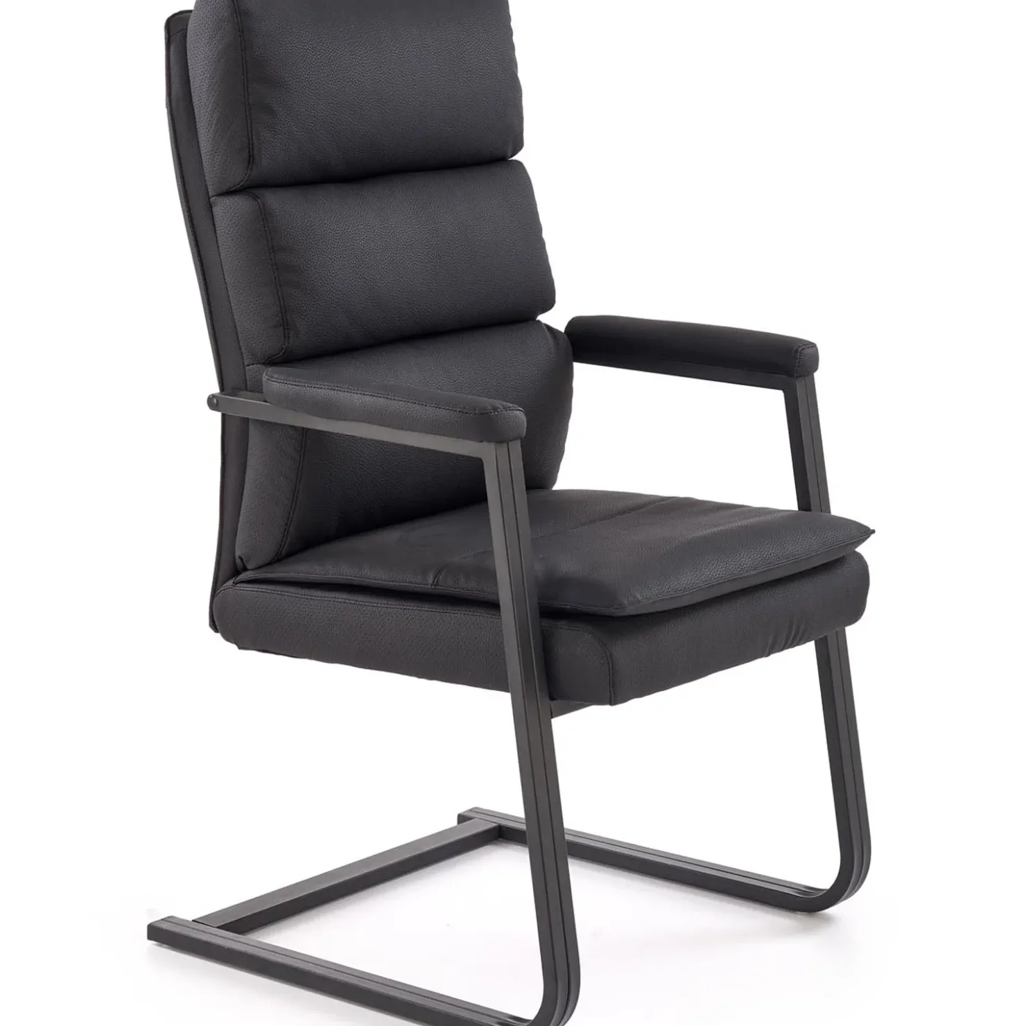 Garnero Arredamenti Sedia da ufficio con braccioli moderna in ecopelle nero Andrada Discount