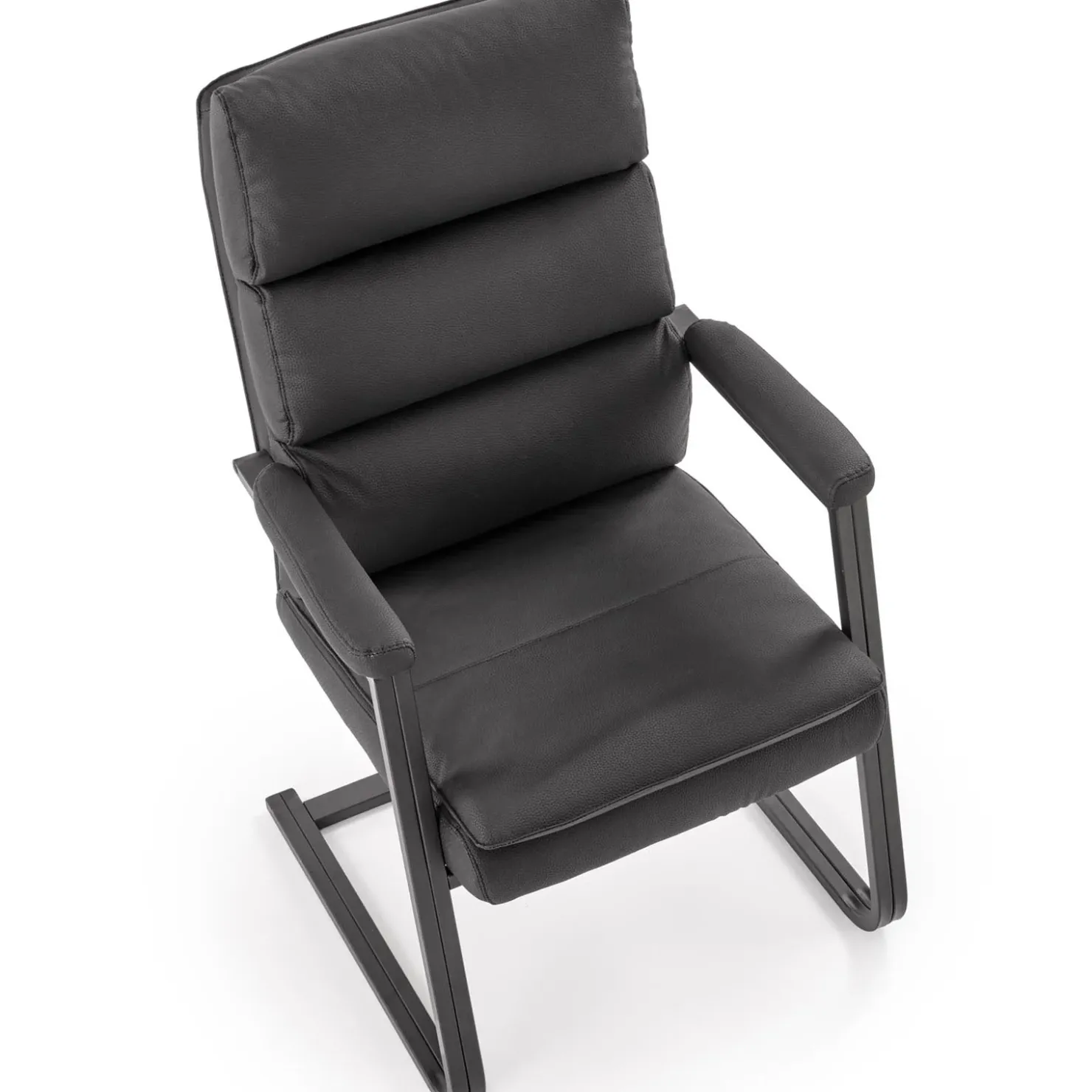 Garnero Arredamenti Sedia da ufficio con braccioli moderna in ecopelle nero Andrada Discount