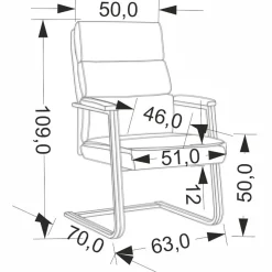 Garnero Arredamenti Sedia da ufficio con braccioli moderna in ecopelle nero Andrada Discount