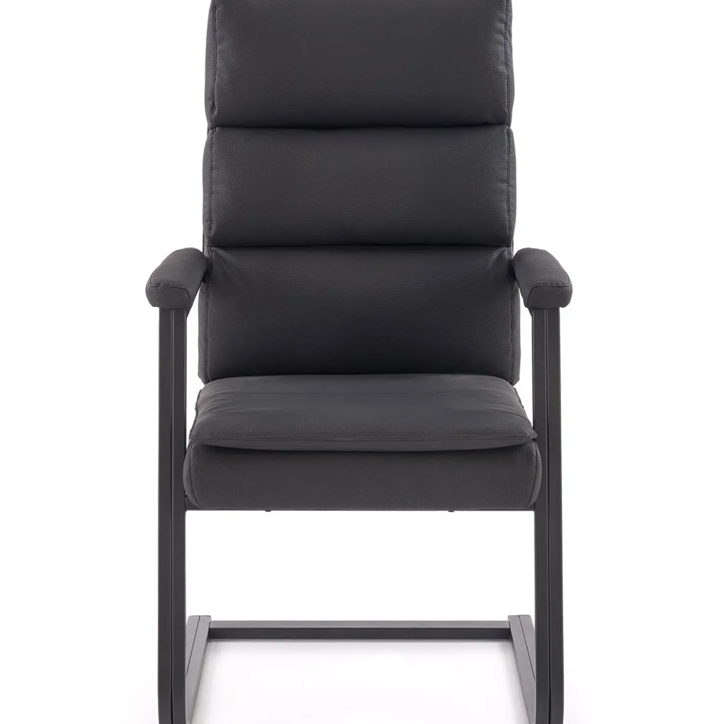 Garnero Arredamenti Sedia da ufficio con braccioli moderna in ecopelle nero Andrada Discount