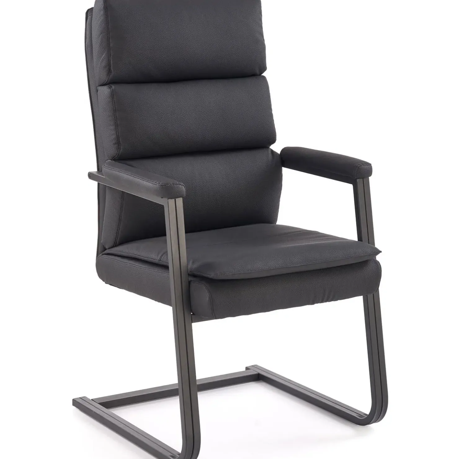 Garnero Arredamenti Sedia da ufficio con braccioli moderna in ecopelle nero Andrada Discount