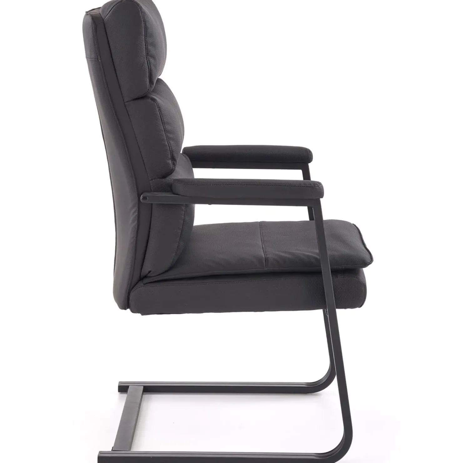 Garnero Arredamenti Sedia da ufficio con braccioli moderna in ecopelle nero Andrada Discount