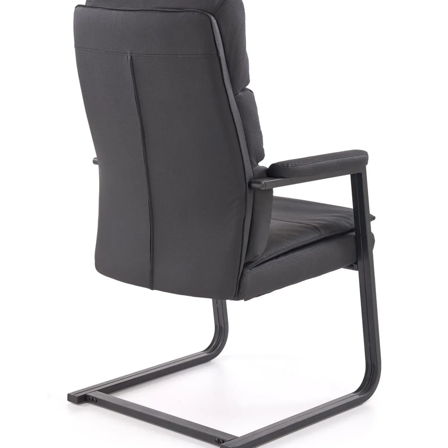 Garnero Arredamenti Sedia da ufficio con braccioli moderna in ecopelle nero Andrada Discount