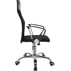 Garnero Arredamenti Sedia da ufficio con braccioli e rotelle girevoli tessuto nero Essen Sale