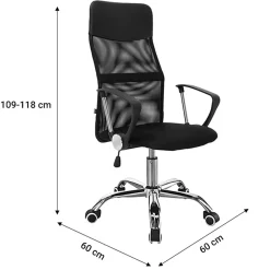 Garnero Arredamenti Sedia da ufficio con braccioli e rotelle girevoli tessuto nero Essen Sale