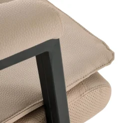 Garnero Arredamenti Sedia da ufficio con ruote e braccioli imbottita Yara Ecopelle Beige New