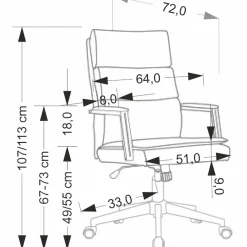 Garnero Arredamenti Sedia da ufficio con ruote e braccioli imbottita Yara Ecopelle Beige New