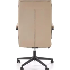 Garnero Arredamenti Sedia da ufficio con ruote e braccioli imbottita Yara Ecopelle Beige New