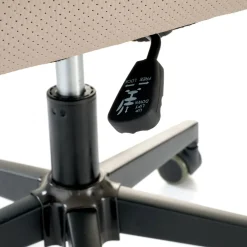 Garnero Arredamenti Sedia da ufficio con ruote e braccioli imbottita Yara Ecopelle Beige New