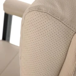 Garnero Arredamenti Sedia da ufficio con ruote e braccioli imbottita Yara Ecopelle Beige New