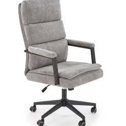 Garnero Arredamenti Sedia da ufficio con ruote e braccioli in tessuto Yara Grigio New