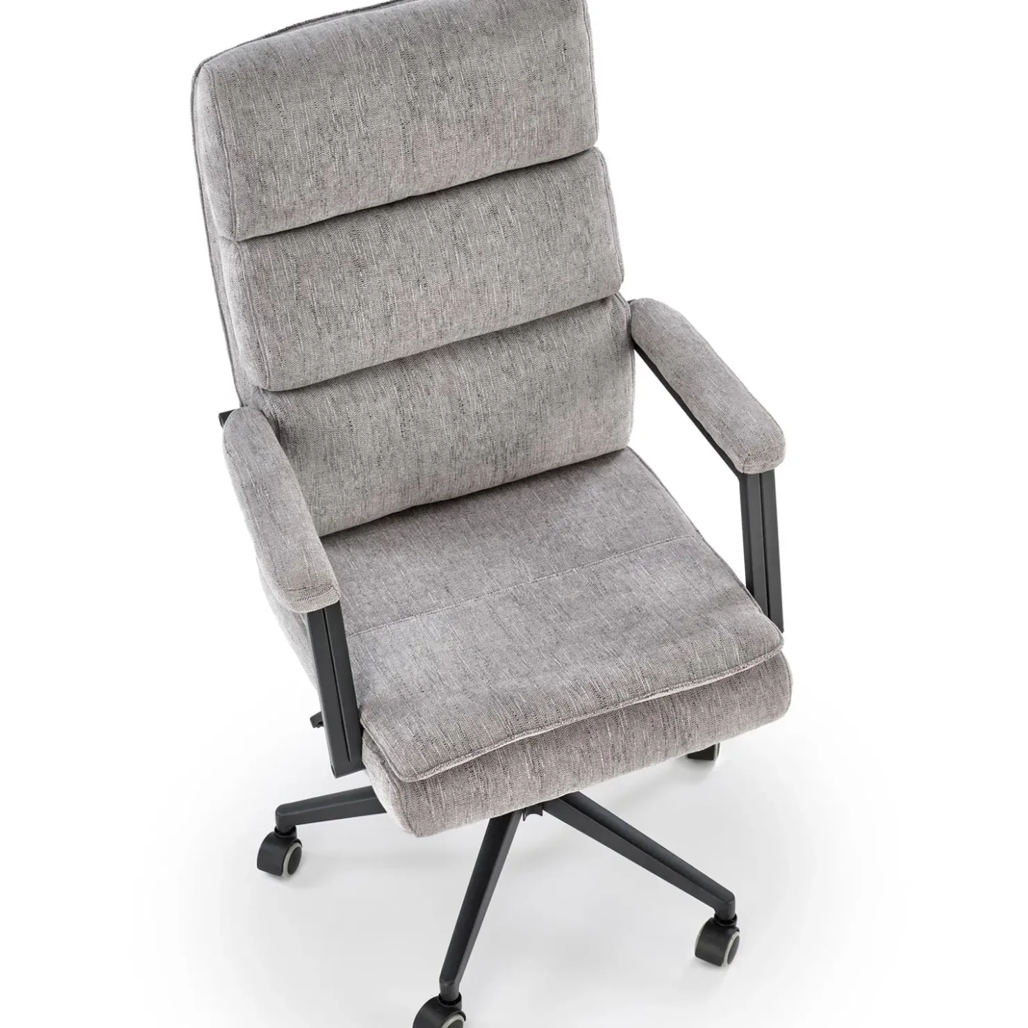 Garnero Arredamenti Sedia da ufficio con ruote e braccioli in tessuto Yara Grigio New