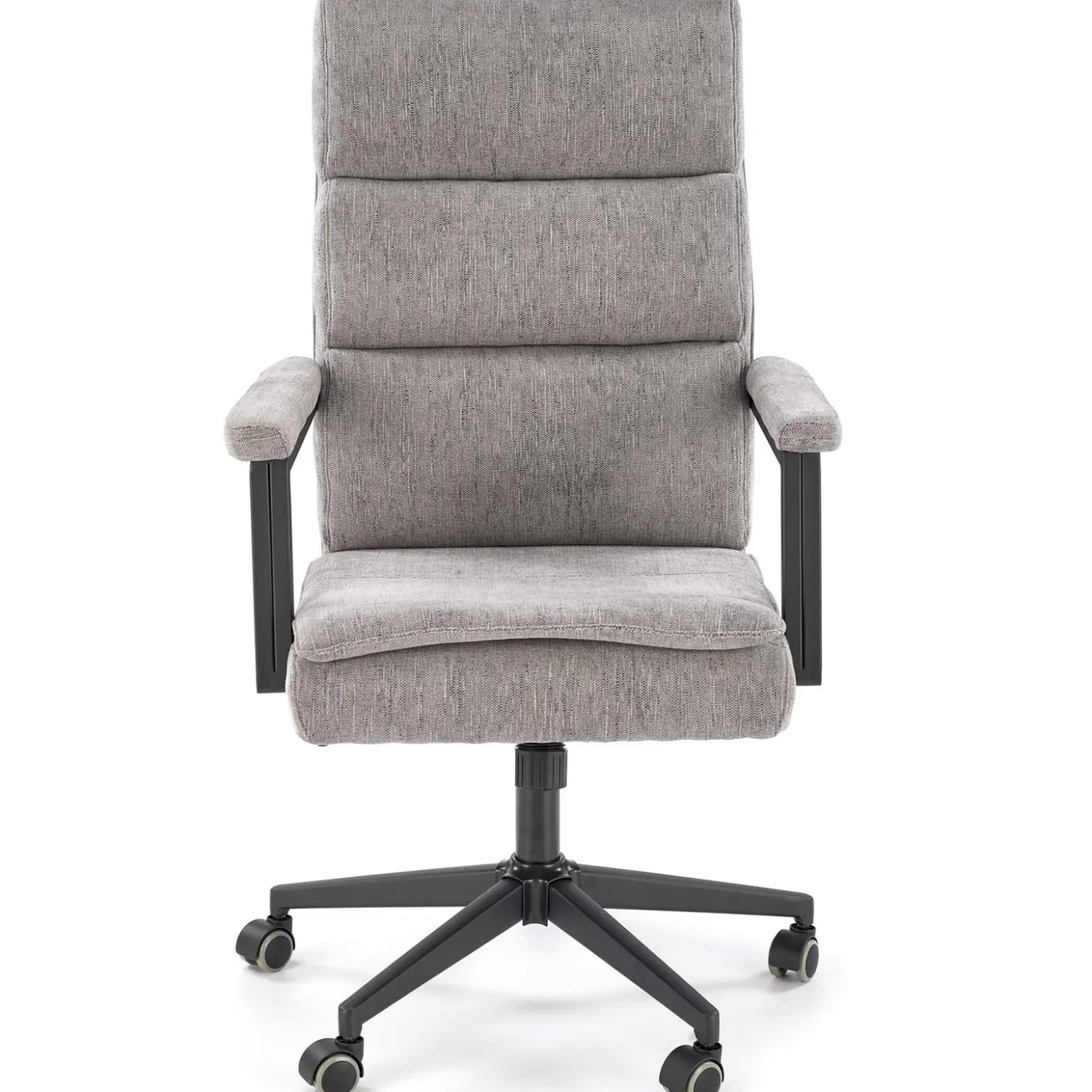 Garnero Arredamenti Sedia da ufficio con ruote e braccioli in tessuto Yara Grigio New