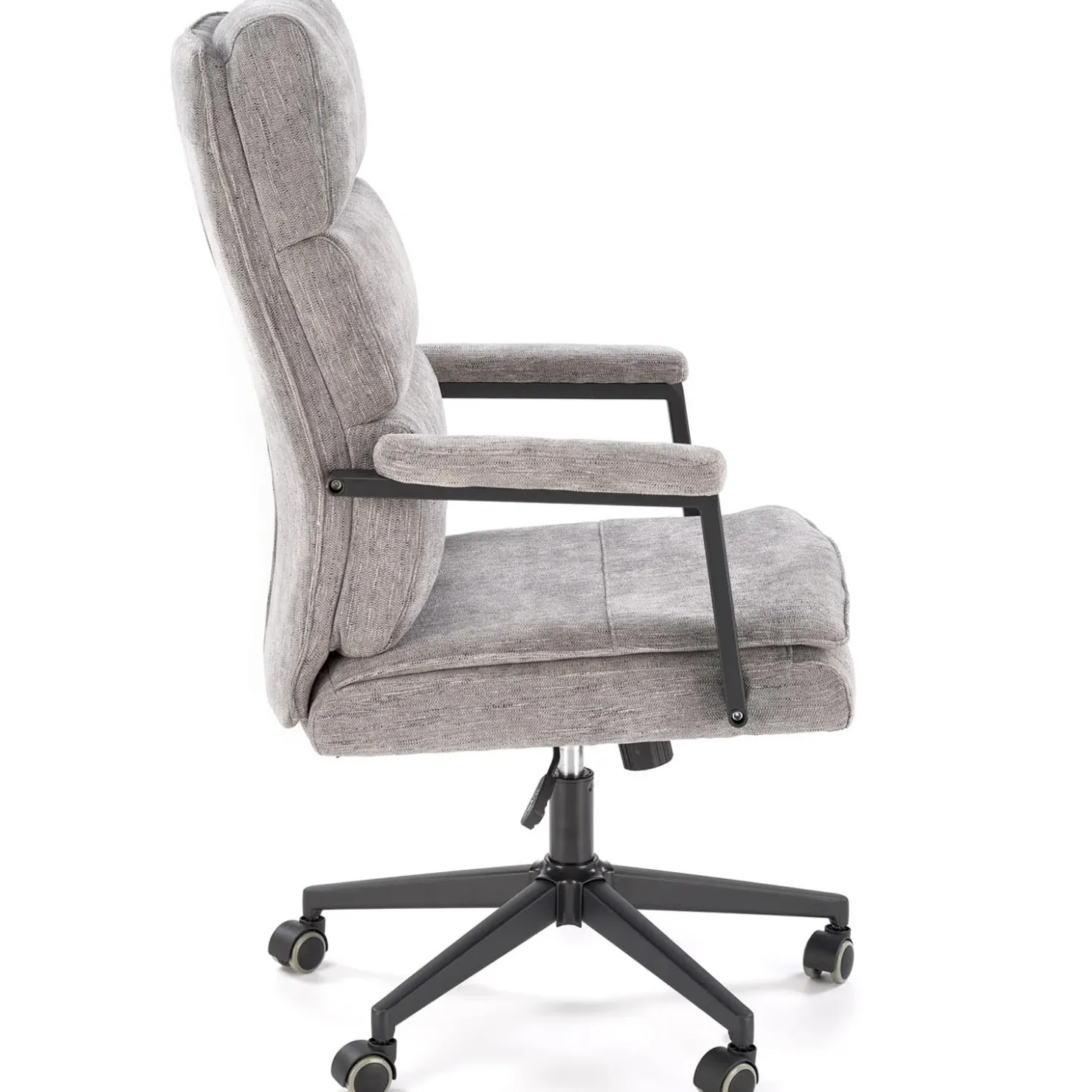 Garnero Arredamenti Sedia da ufficio con ruote e braccioli in tessuto Yara Grigio New