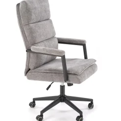 Garnero Arredamenti Sedia da ufficio con ruote e braccioli in tessuto Yara Grigio New