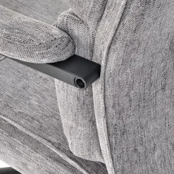 Garnero Arredamenti Sedia da ufficio con ruote e braccioli in tessuto Yara Grigio New