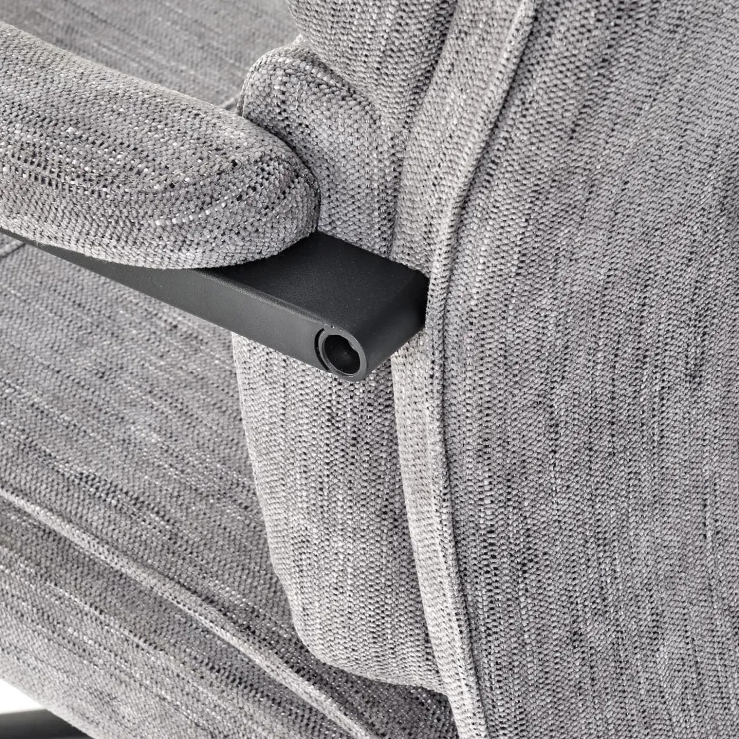 Garnero Arredamenti Sedia da ufficio con ruote e braccioli in tessuto Yara Grigio New