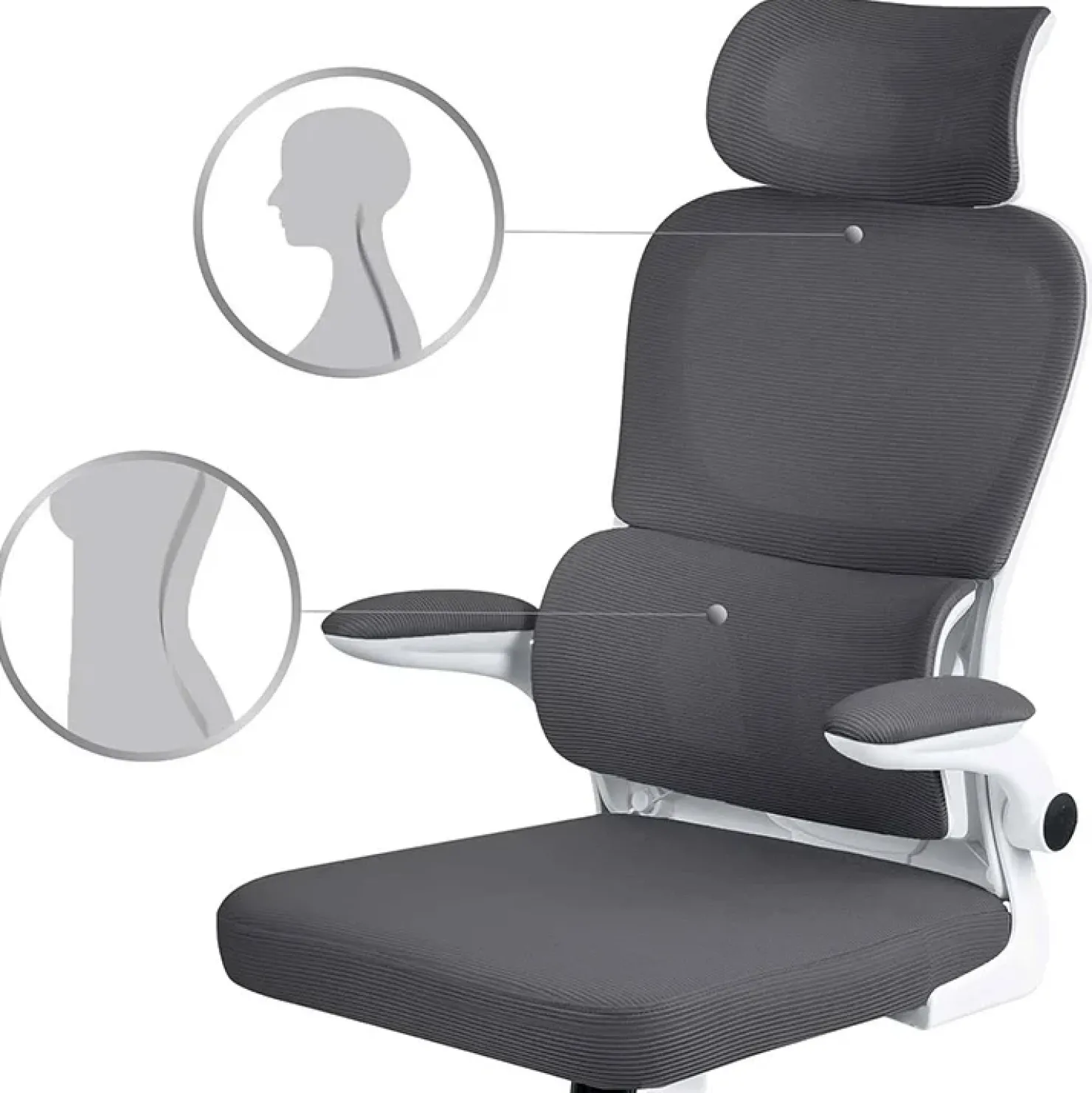 Garnero Arredamenti Sedia da ufficio design moderno con ruote grigia Deskisy Online