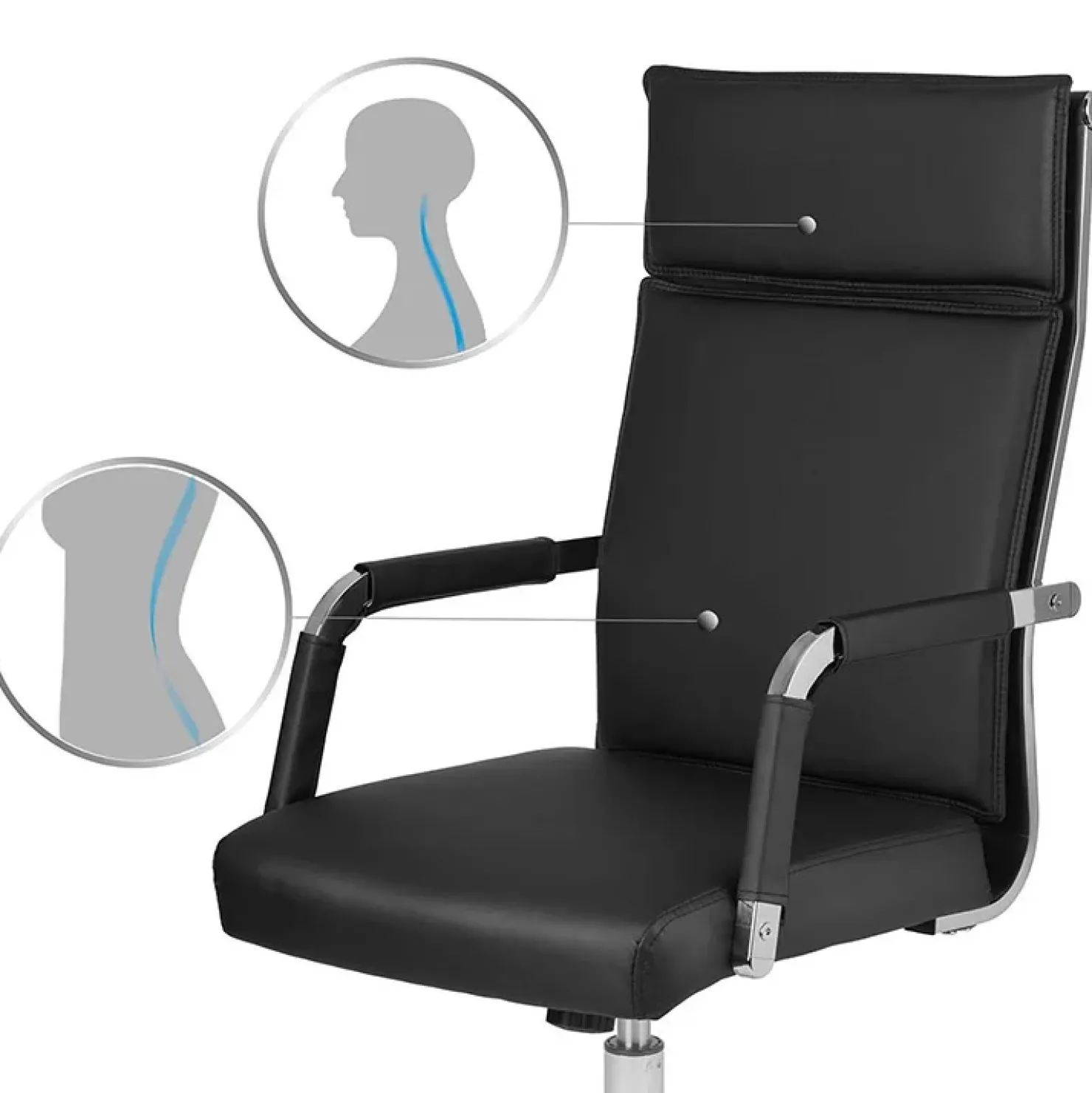 Garnero Arredamenti Sedia da ufficio design moderno con ruote nera Workisy Hot