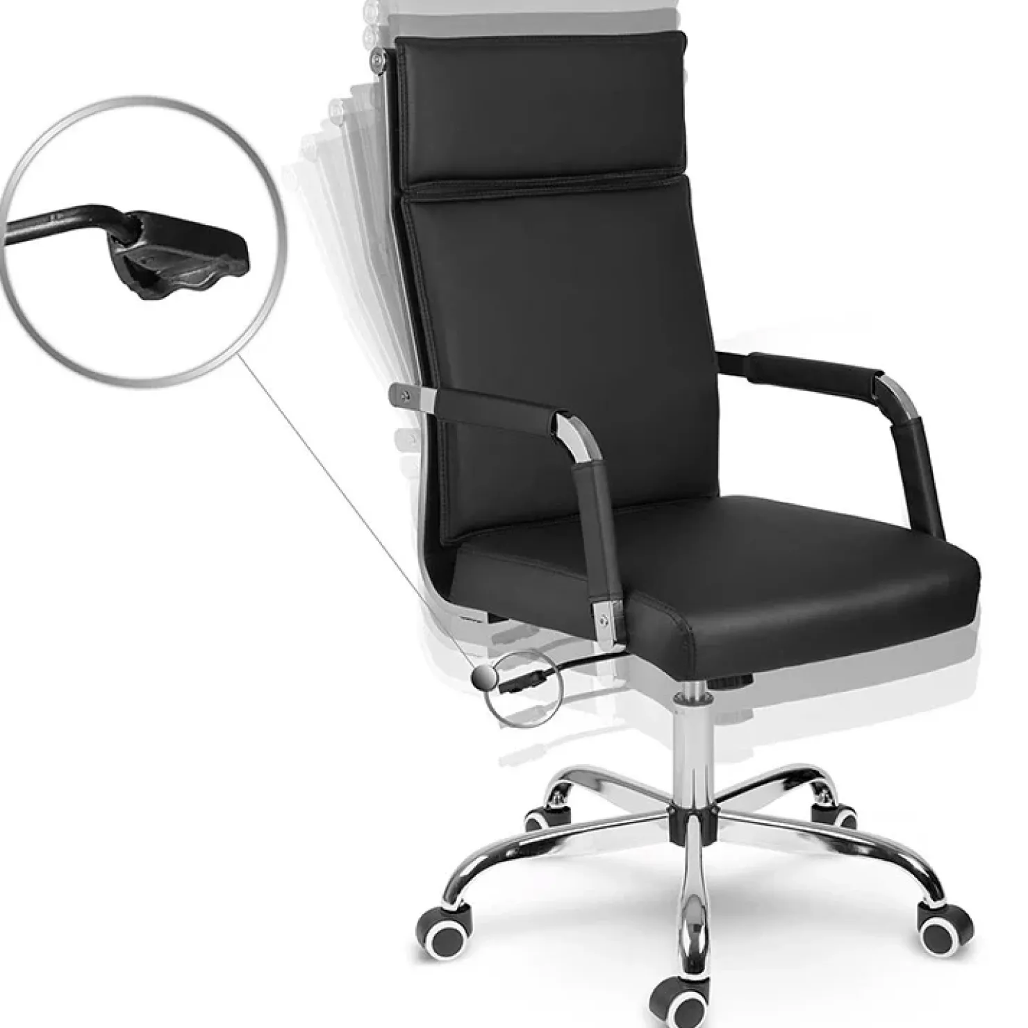 Garnero Arredamenti Sedia da ufficio design moderno con ruote nera Workisy Hot