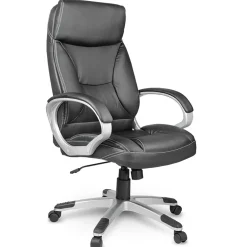 Garnero Arredamenti Sedia da ufficio ecopelle design moderno con ruote nero Workwell New