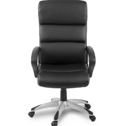 Garnero Arredamenti Sedia da ufficio ecopelle design moderno con ruote nero Executive