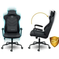 Garnero Arredamenti Sedia da ufficio ecopelle design moderno con ruote nero Ergosupport Online