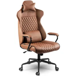 Garnero Arredamenti Sedia da ufficio ecopelle design moderno con ruote marrone Relaxpro Outlet