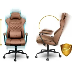 Garnero Arredamenti Sedia da ufficio ecopelle design moderno con ruote marrone Relaxpro Outlet