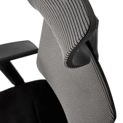 Garnero Arredamenti Sedia da ufficio ergonomica con ruote e braccioli regolabili tessuto grigio nero Speed New