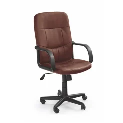 Garnero Arredamenti Sedia da ufficio girevole con braccioli in ecopelle marrone Ayaka