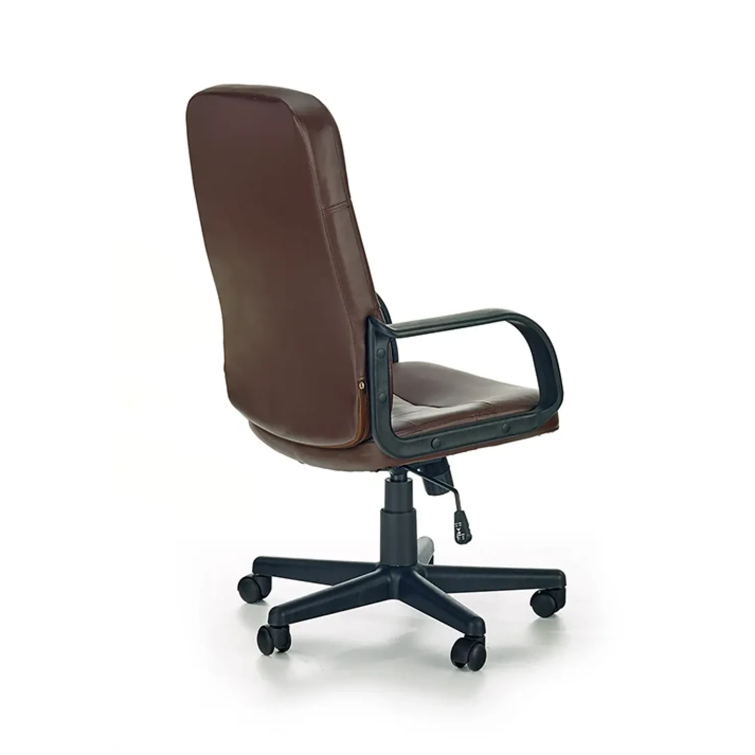 Garnero Arredamenti Sedia da ufficio girevole con braccioli in ecopelle marrone Ayaka
