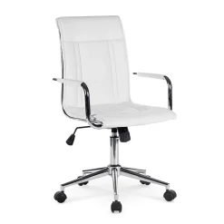 Garnero Arredamenti Sedia da ufficio girevole in ecopelle bianco Uncino Clearance