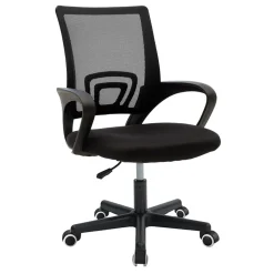 Garnero Arredamenti Sedia da ufficio imbottita in tessuto con ruote e struttura nera Mesh New